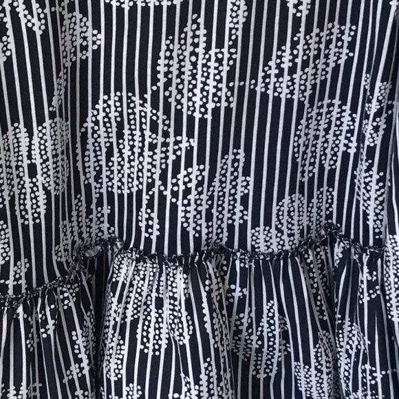 Zara NEW Cotton Striped Floral Peplum Relaxed Top Top Shirt Tunic Boho Ruffles S - Picture 9 of 16